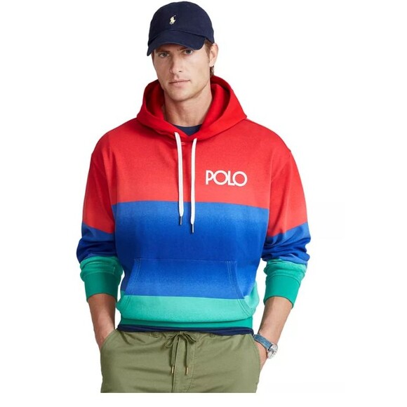 Polo Ralph Lauren Men's SWEATER MEDIUM M Hoodie NWT DOUBLE  KNIT Ombré THICK NEW - Picture 1 of 7